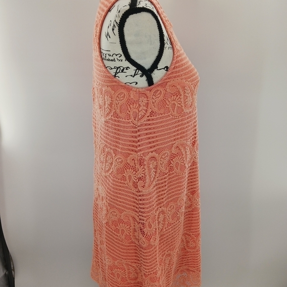 ALYA Dress Sleeveless Peach Lace Lined Paisley Slip Dress Womens Size S - Picture 3 of 5